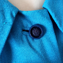 Charger l'image dans la galerie, 1960s - Adorable Blue Rayon Dress Jacket Set - W28 (72cm)