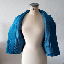 Charger l'image dans la galerie, 1960s - Adorable Blue Rayon Dress Jacket Set - W28 (72cm)