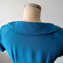 Charger l'image dans la galerie, 1960s - Adorable Blue Rayon Dress Jacket Set - W28 (72cm)