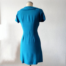 Charger l'image dans la galerie, 1960s - Adorable Blue Rayon Dress Jacket Set - W28 (72cm)