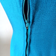 Charger l'image dans la galerie, 1960s - Adorable Blue Rayon Dress Jacket Set - W28 (72cm)