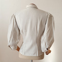 Charger l'image dans la galerie, 1950s - DEADSTOCK - Charming Balloon Sleeves Flannel Cotton Blouse - W33 (84cm)