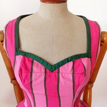 Charger l'image dans la galerie, 1950s 1960s - Fabulous Watermelon Colors Cotton Dress - W24.5 (62cm)