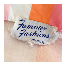 Charger l'image dans la galerie, 1950s - FAMOUS FASHIONS, USA - Lovely Striped Cotton Dress - W25 (64cm)