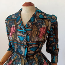 Charger l'image dans la galerie, 1950s - Stunning Queen Nefertiti Novelty Dress - W24.5 (62cm)