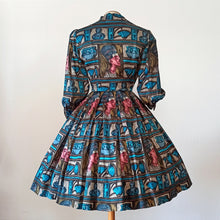 Charger l'image dans la galerie, 1950s - Stunning Queen Nefertiti Novelty Dress - W24.5 (62cm)