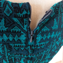 Charger l'image dans la galerie, 1950s 1960s - Gorgeous Green Abstract Wool Dress - W26 (66cm)