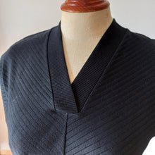 Charger l'image dans la galerie, 1950s - ZOULENE, France - Deadstock Black Cotton Top - Sz. S/M