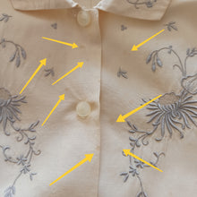 Cargar imagen en el visor de la galería, 1940s - Exquisite Pure Silk Embroidery Blouse - W31 (78cm)