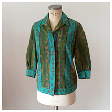 Cargar imagen en el visor de la galería, 1950s 1960s - PARIS - Excentric Abstract Cotton Duster