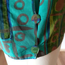 Cargar imagen en el visor de la galería, 1950s 1960s - PARIS - Excentric Abstract Cotton Duster