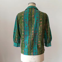 Cargar imagen en el visor de la galería, 1950s 1960s - PARIS - Excentric Abstract Cotton Duster