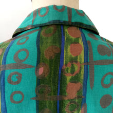 Cargar imagen en el visor de la galería, 1950s 1960s - PARIS - Excentric Abstract Cotton Duster