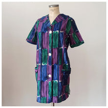 Laden Sie das Bild in den Galerie-Viewer, 1950s 1960s - SOLIDA- Fabulous Abstract Cotton Duster - Sz. 42