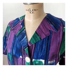 Laden Sie das Bild in den Galerie-Viewer, 1950s 1960s - SOLIDA- Fabulous Abstract Cotton Duster - Sz. 42
