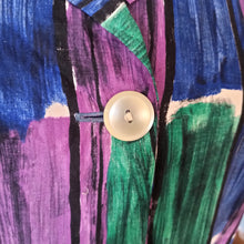 Laden Sie das Bild in den Galerie-Viewer, 1950s 1960s - SOLIDA- Fabulous Abstract Cotton Duster - Sz. 42