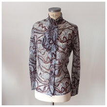 Charger l'image dans la galerie, 1960s - Abstract Nylon Blouse - Sz. 48