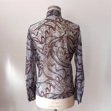 Charger l'image dans la galerie, 1960s - Abstract Nylon Blouse - Sz. 48