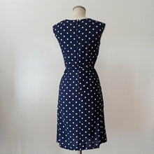 Charger l'image dans la galerie, 1950s 1960s - Iconic French Blue Dotted Rayon Dress - W30 (78cm)