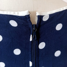 Charger l'image dans la galerie, 1950s 1960s - Iconic French Blue Dotted Rayon Dress - W30 (78cm)