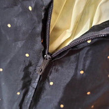 Charger l'image dans la galerie, 1950s - Stunning Black Golden Dots Satin Skirt - W26 (66cm)