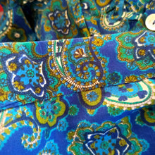 Load image into Gallery viewer, 1950s - Beautiful Blue Paisley Cotton Blend Dress - W34 (86cm)