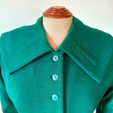 Charger l'image dans la galerie, 1950s - HANRO - DE GROOT, Switzerland - Gorgeous Green Wool Dress - W28/29 (72/74cm)