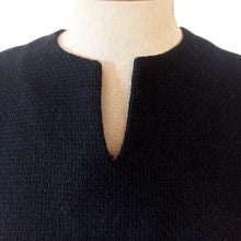 Charger l'image dans la galerie, 1950s 1960s - Stunning Black Textured Wool Dress - W33 (84cm)