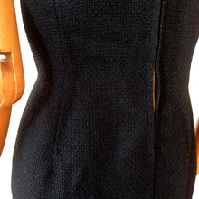 Charger l'image dans la galerie, 1950s 1960s - Stunning Black Textured Wool Dress - W33 (84cm)