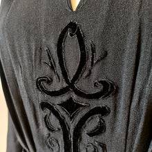 Load image into Gallery viewer, 1940s - Superb Belted Peplum Black Crepe Dress - W31 (80cm)