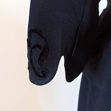 Load image into Gallery viewer, 1940s - Superb Belted Peplum Black Crepe Dress - W31 (80cm)