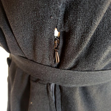Load image into Gallery viewer, 1940s - Superb Belted Peplum Black Crepe Dress - W31 (80cm)