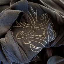 Load image into Gallery viewer, 1940s - Superb Belted Peplum Black Crepe Dress - W31 (80cm)