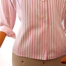 Charger l'image dans la galerie, 1940s 1950s - RUDY CHEMISIER, France - Sweet Pink Stripes Blouse - W33 (84cm)