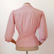 Charger l'image dans la galerie, 1940s 1950s - Iconic Red Stripes Rayon Blouse - W31.5 (80cm)