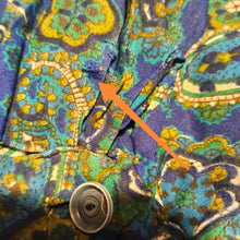 Load image into Gallery viewer, 1950s - Beautiful Blue Paisley Cotton Blend Dress - W34 (86cm)