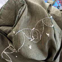 Cargar imagen en el visor de la galería, 1940s - Gorgeous Green Cotton Silk Dress - W35 (88cm)