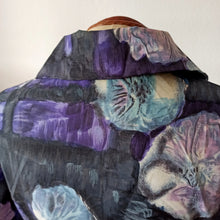 Charger l'image dans la galerie, 1950s - LETOILE, Paris - Stunning Purple Black Abstract Floral Dress - W36 (92cm)