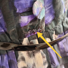 Charger l'image dans la galerie, 1950s - LETOILE, Paris - Stunning Purple Black Abstract Floral Dress - W36 (92cm)