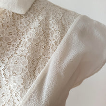 Charger l'image dans la galerie, 1950s - DEADSTOCK - French White Nylon Blouse - Sz. 48