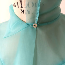 Charger l'image dans la galerie, 1950s - DEADSTOCK - French Turquoise Nylon Blouse - Sz. 42