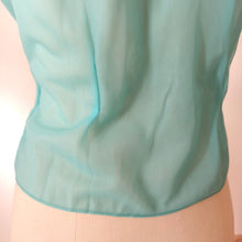 Charger l'image dans la galerie, 1950s - DEADSTOCK - French Turquoise Nylon Blouse - Sz. 42