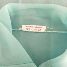 Charger l'image dans la galerie, 1950s - DEADSTOCK - French Turquoise Nylon Blouse - Sz. 42