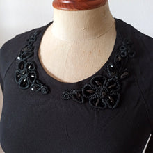 Cargar imagen en el visor de la galería, 1930s - Exquisite Sequined Black Crepe Dress - W31 (78cm)