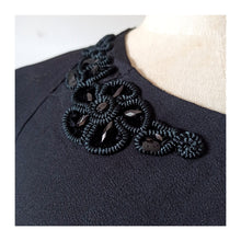 Cargar imagen en el visor de la galería, 1930s - Exquisite Sequined Black Crepe Dress - W31 (78cm)