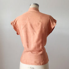Charger l'image dans la galerie, 1950s - Gorgeous Teal Pure Silk Blouse - W31.5 (80cm)