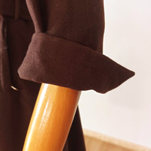 Cargar imagen en el visor de la galería, 1940s - Marvelous German Brown Wool Belted Dress - W26 (66cm)