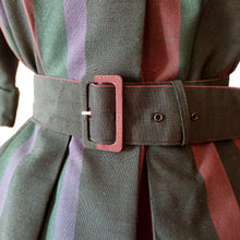 Charger l'image dans la galerie, 1950s - TREVIRA, Germany - Exquisite Striped Wool Dress - W30 (76cm)