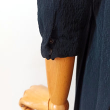 Load image into Gallery viewer, 1930s 1940s - Superb Black Textured Rayon Dress - W30 (76cm)
