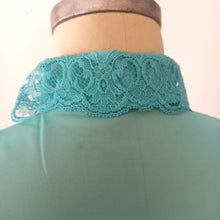 Charger l'image dans la galerie, 1950s - DEADSTOCK - French Blue Nylon Blouse - Sz. 48